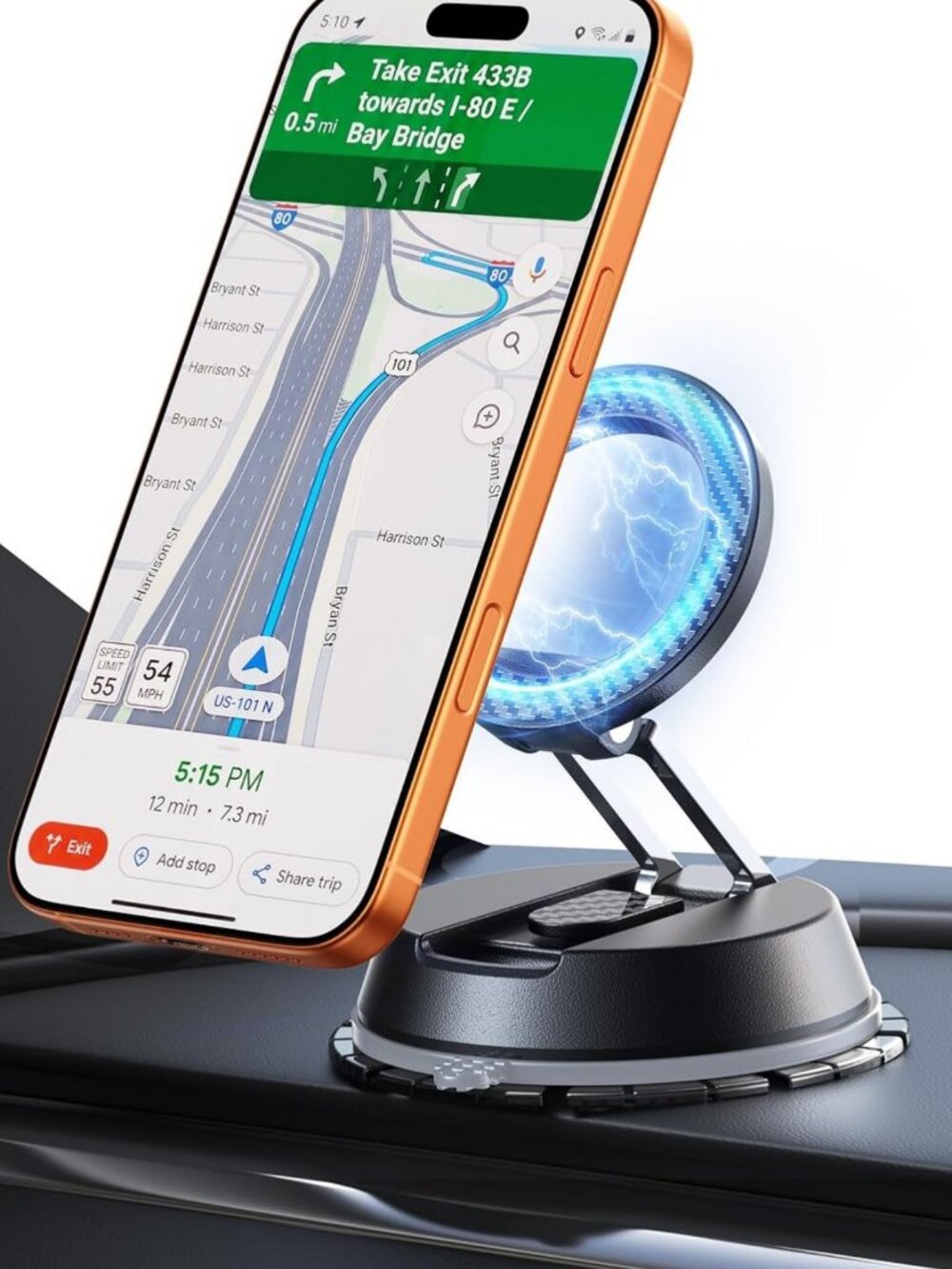 Ultra Grip 360° Foldable Car Phone Holder for MagSafe - Fits All Smartphones